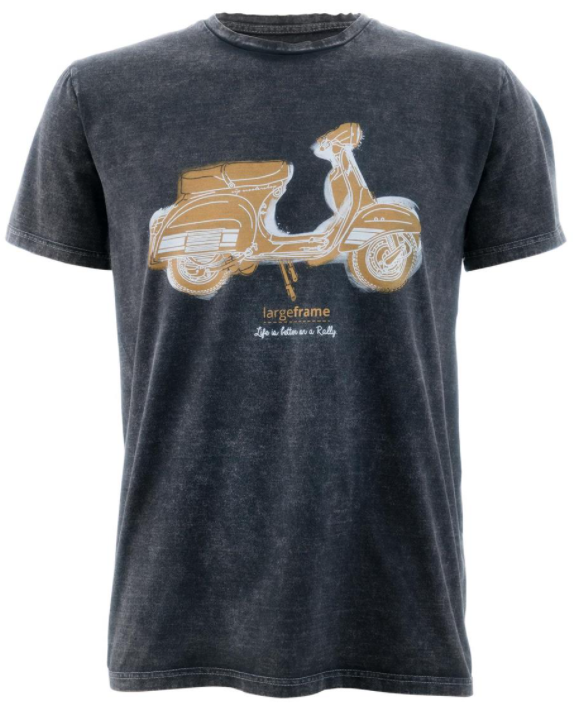 T-Shirt "Life is better on a Rally", Herren schwarz stone washed