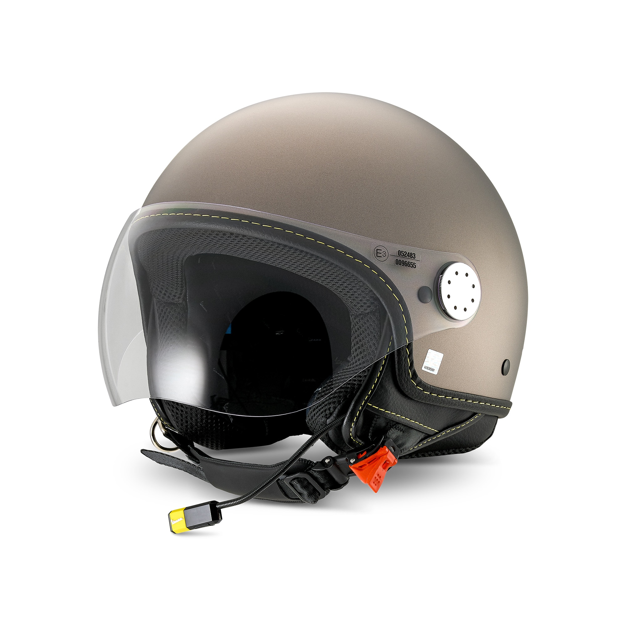 Vespa Jethelm Visor 4.0 Grigio Ottimista Matt - Bluetooth