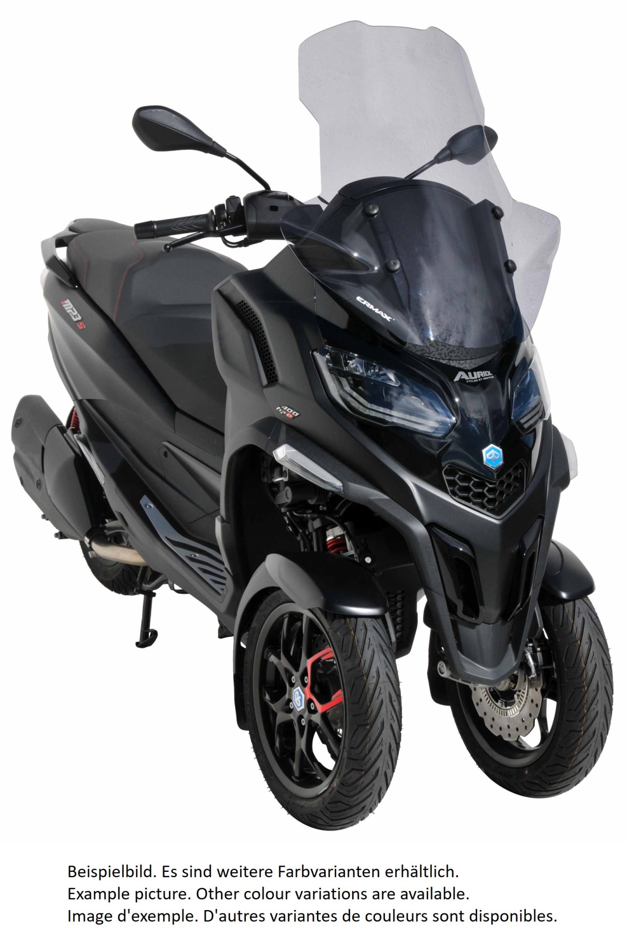 Windschild ERMAX High Protection mit Handschutz für Piaggio MP3 400 / 530 HPE (22-), grau