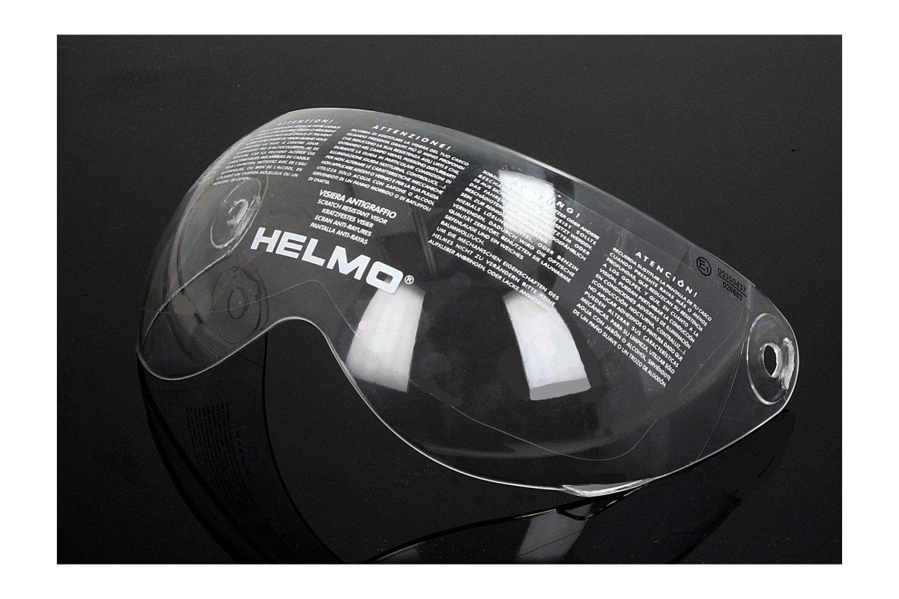 Helmo Milano Visier, klar, Brillenvisier für PelleDura, ViaColVento, Turbine (ECE 22.05)